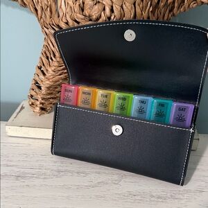 Black Weekly Pill Organizer Case